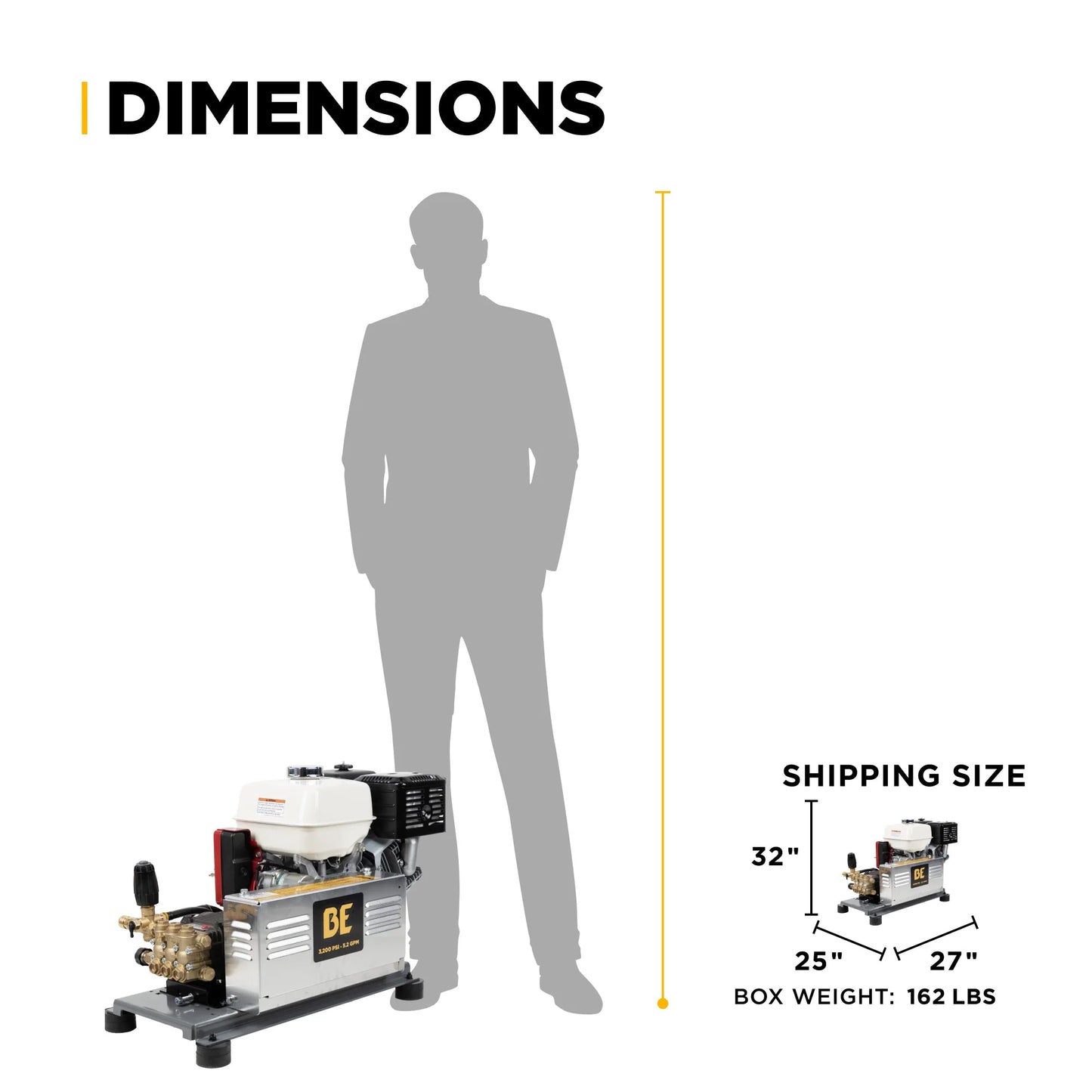 Honda GX390 3,200 PSI 5.2 GPM Cold Water Gas Pressure Washer Electric Start Belt Drive - Expert Power Wash