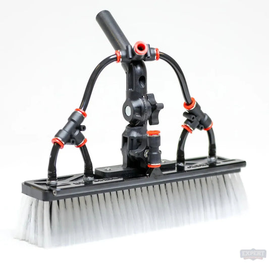 TUCKER WATER FED BRUSH - ALPHA NYLON - 4 PENCIL JETS, RINSE BAR, AND SWIVELING GOOSENECK - Pressure Washing Skids