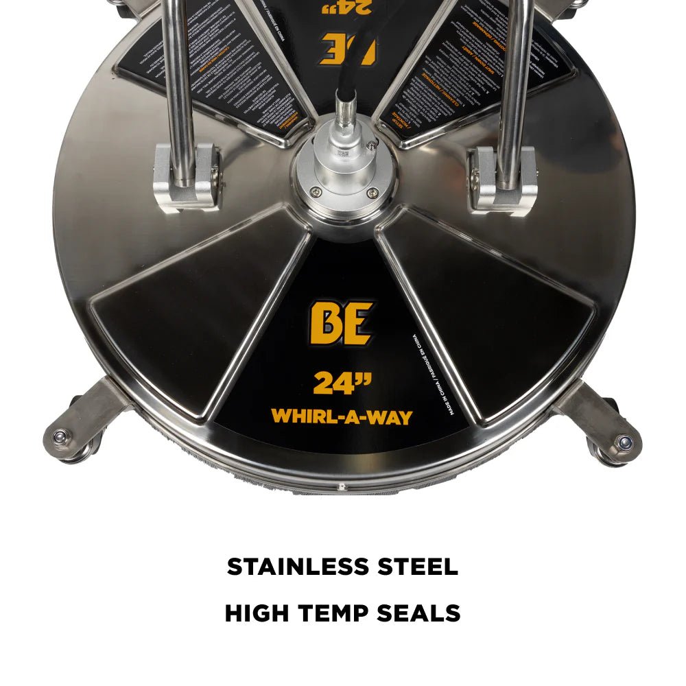 24" SS Whirl - A - Way Surface Cleaner w/ Casters - Expert Power Wash