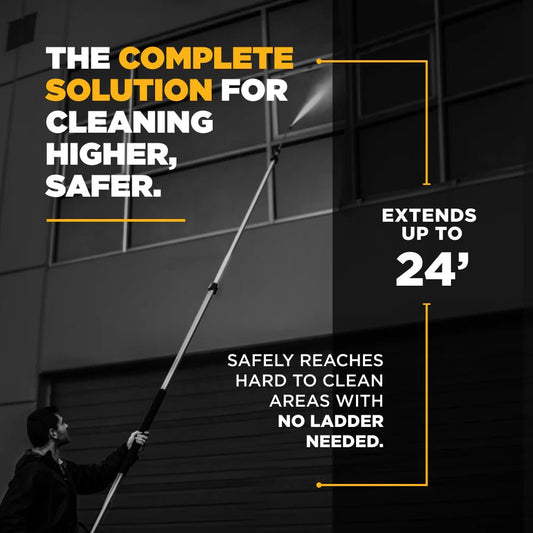 24' Telescoping Pressure Washer Wand Extended Reach - Expert Power Wash