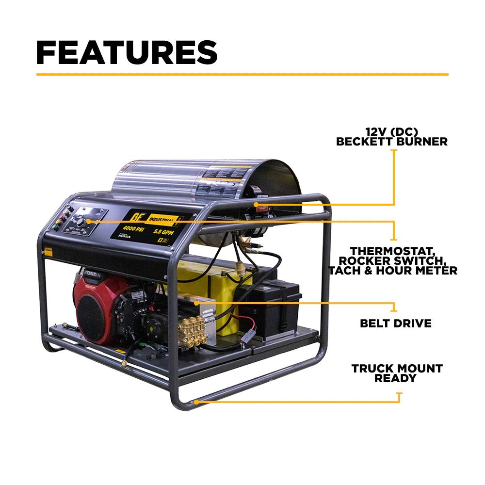 4,000 PSI - 5.5 GPM Hot Water Pressure Washer with Honda GX690 Engine and CP Triplex Pump - Expert Power Wash