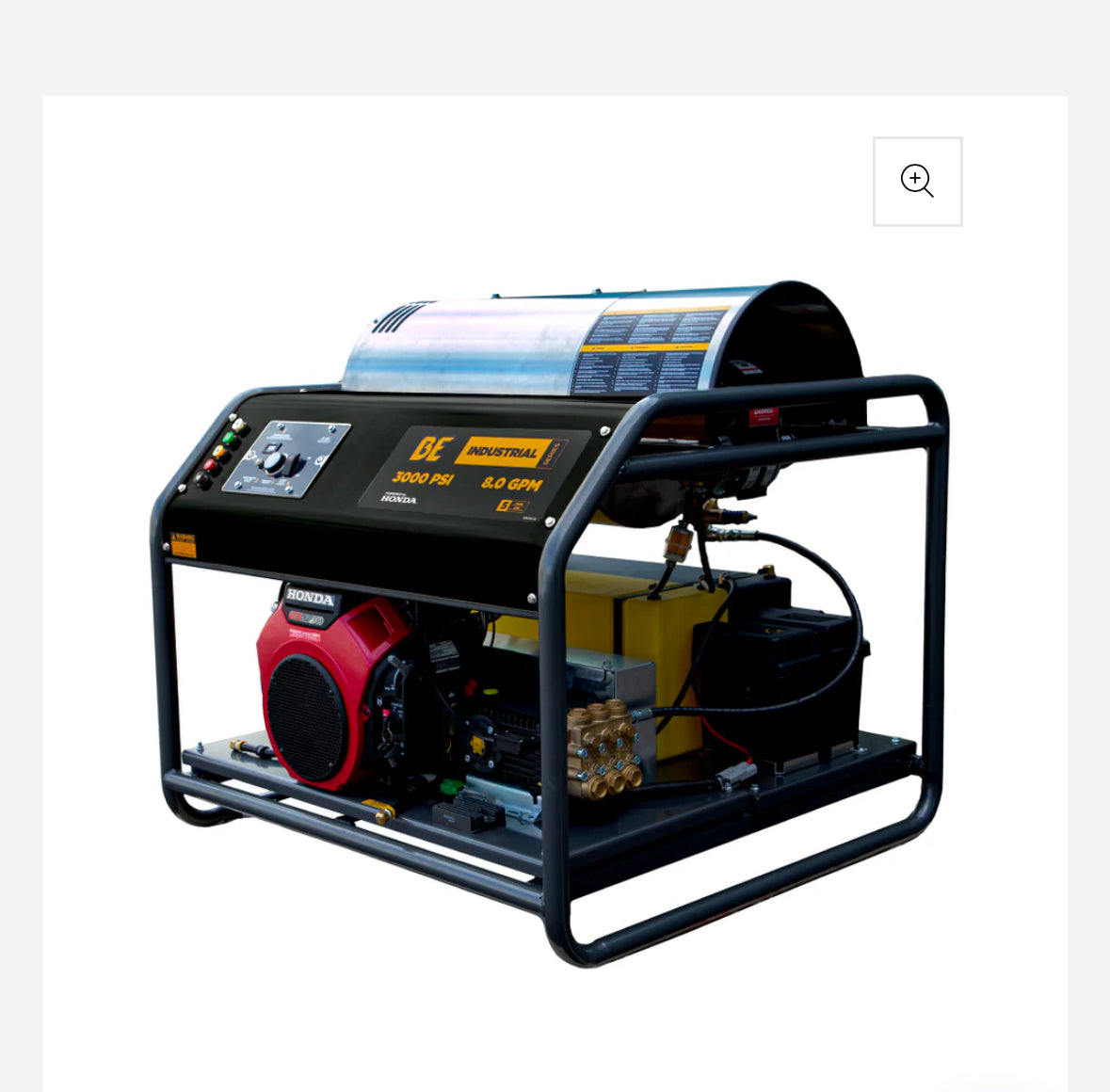 BE 3000PSI 8.0GPM Hot Water Pressure Washer with Honda GX690 Engine and General Triplex Pump - HW3024HG12V