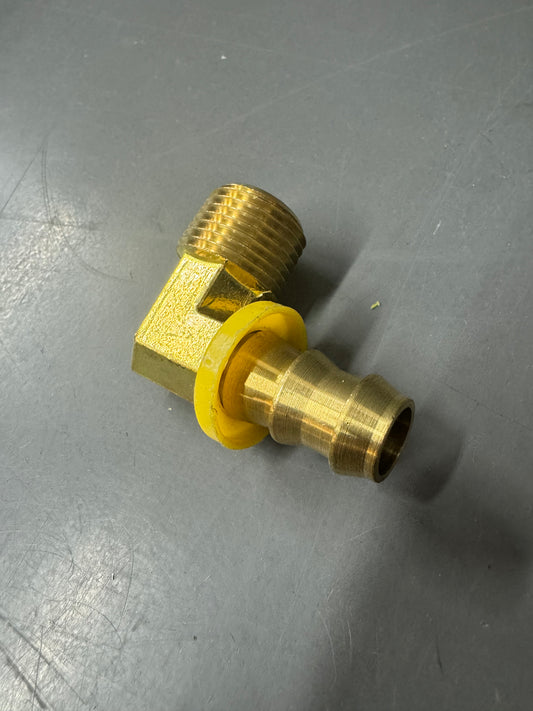 Brass 90 Bypass Barb 1/2”x1/2”