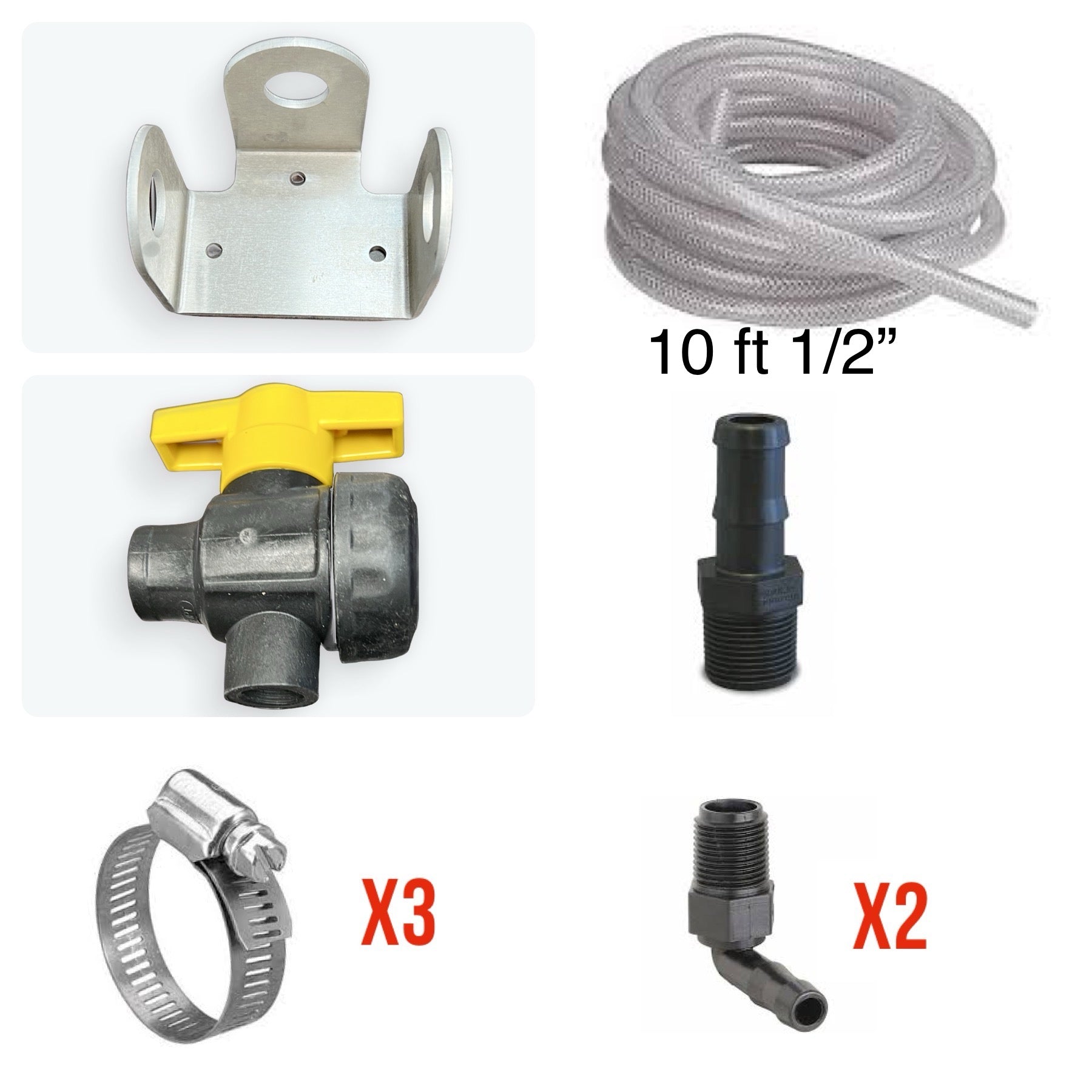 Bleach Rinse Valve Kit w/ Bracket - Pressure Washing Skids