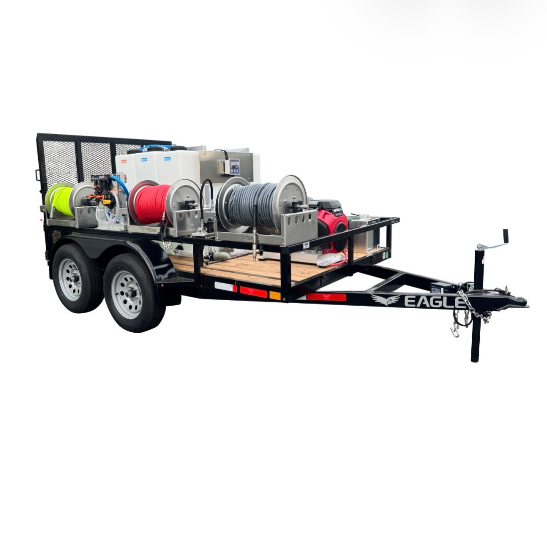 Eagle Series 6x10 Dual Axle Pressure Washing Trailer Setup - Expert Power Wash