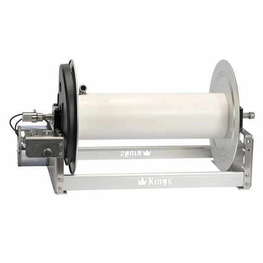 Kings 18" Aluminum Electric Hose Reel Stainless Steel Manifold - Pressure Washing Skids