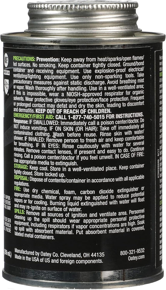 Oatey® FUSION® Single - Step Clear Self - Priming Medium Bodied PVC Cement - Expert Power Wash