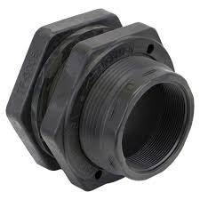 Polypropylene Bulkhead | 1/2" - 1.5' Sizes w/ EPDM Gasket - Pressure Washing Skids